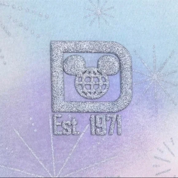 Disney Parks 100 Anniversary Spirit Jersey Glitter Logo Sweatshirt Long Sleeve - Picture 4 of 9